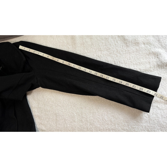 Kenneth Cole New York Wool Blend Long trench Pea Coat funnel ,Structured Black L - Picture 12 of 13